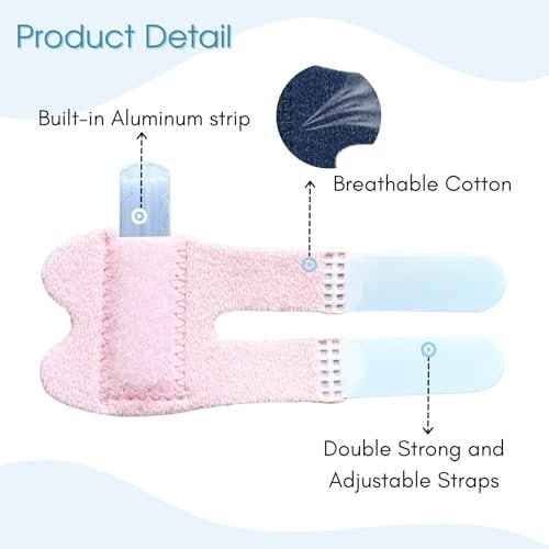 5 Pcs Thumb Finger Splint,Trigger Finger Splints,Finger Brace,Injured Mallet Finger,Broken Fingers Straightening,Pain Relief,Arthritis or Support for Fingers,Suitable for thumb, Index, Middle, Ring, Pinky Finger (Pink)