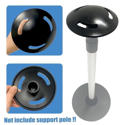 Boat Cover Support Pole Mushroom Cap Top with Strap Holes - Plastic, 5 Inch Diameter