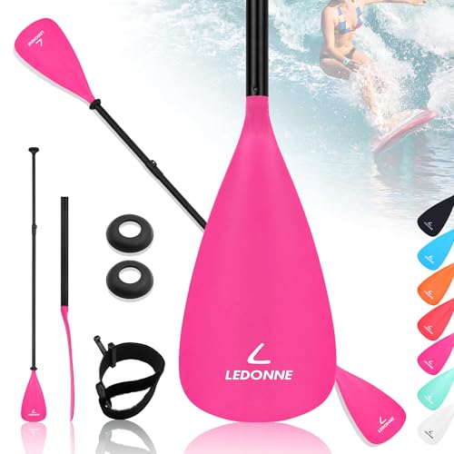 Pink Adjustable Lightweight SUP & Kayak Paddle with Aluminum Shaft - Floating