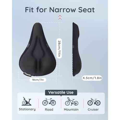 Bike Seat Cushion, Comfort Bike Seat Cover for Men Women, Exercise Bicycle Seat Cushion Padded Cover Compatible with Peloton, Mountain Stationary Bikes