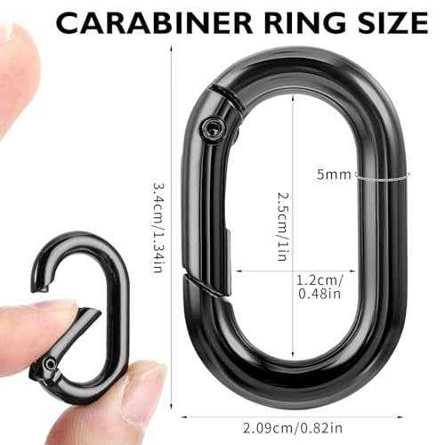 10Pcs Small Carabine Mini Carabiner Clip 1in Spring Snap Hook Heavy Duty for Car Keychain Hooks Camping Climbing