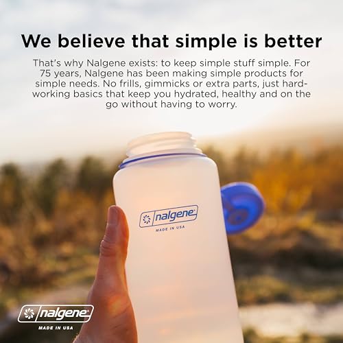 Nalgene Sustain Tritan BPA-Free Water Bottle Made with Material Derived from 50% Plastic Waste (using ISCC certified mass balance), 16 OZ, Wide Mouth, Cherry Blossom