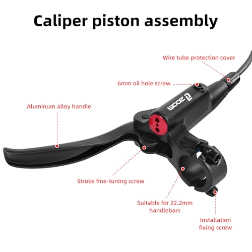 Hydraulic Disc Brake Set for Mountain Bikes - Rear Black - 1450mm Cable
