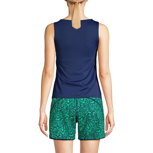 Lands' End Women's High Neck UPF 50 Modest Tankini Top Swimsuit