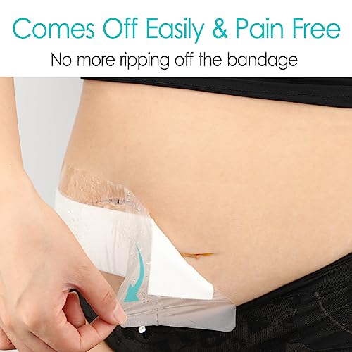 Waterproof Post-Surgery Wound Protector Bandage 14 Pack - 4x8 Inches, Abdominal Incision Cover