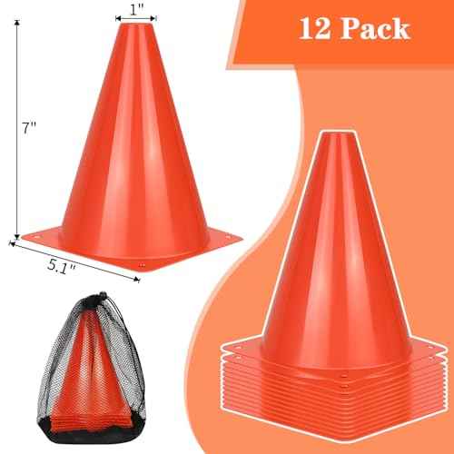 12/24/50pcs Soccer Cones, 7" Soccer Cones, Plastic Traffic Cones, Training Cones for Basketball Football Skating Drills Practice