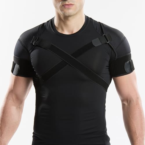 Kuangmi Medium Double Shoulder Support Brace Strap Wrap Neoprene Protector
