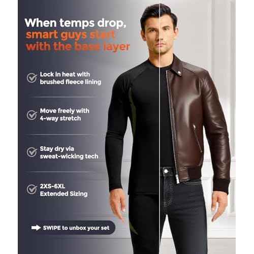 CL convallaria Thermal Underwear Long Johns Set Mens Winter Gift Hunting Gear Sport Base Layer Bottom Top