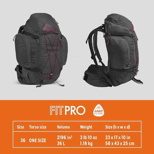 Kelty Redwing 36 Women¡¯s ? 36 Liter Internal Frame Backpack for Hiking, Backpacking, Travel, Carry-on Compatible, Hip Belt, Women Specific Fit, 2023 (Blackout)
