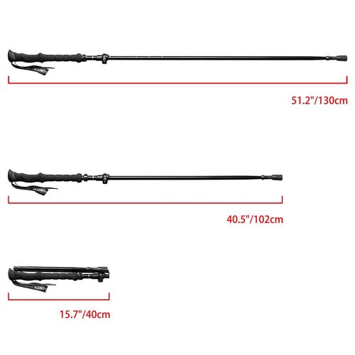 Foldable Pointer Safety Stick | Hiking Stick with Nylon Bag for Men and Women with Professional Multitool Comfortable Grip