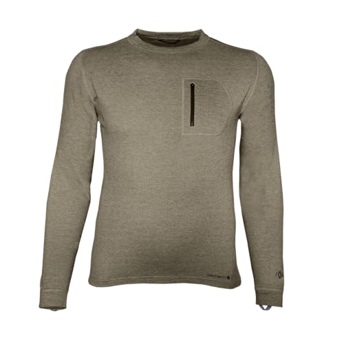 Carhartt Men's MBL110 Base Force¢ç Heavyweight Base Layer Crew - Large Tall - Burnt Olive Heather