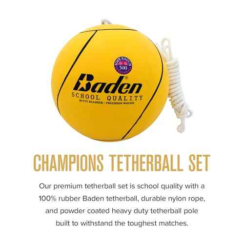 Baden School Quality Tetherball Set - Soft-Touch Tetherball Ball and Rope