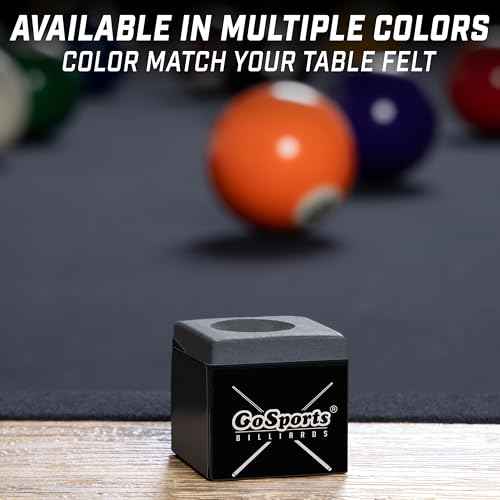 GoSports Premium Pool Cue Chalk Cube 12 Pack - Black, Blue, Red, or Green - Billiards Pool Stick Chalk