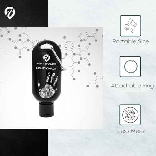 Liquid Chalk, Mess Free Gym Chalk for Weightlifting, Gymnastics, Rock Climbing, Dancing, and Lifting. Sweat Resistant and Long Lasting for Stronger Hand Grip. Package May Vary.