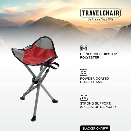 Travel Chair Slacker Tripod Stool for Camping - Red / Original