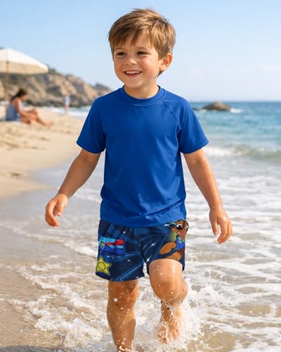 Nickelodeon Boys Swim Trunks UPF 50+ Quick-Dry Graphic Shorts - Teenage Mutant Ninja Turtles, Black & Green, 7 / Toddler & Big Kid Sizes