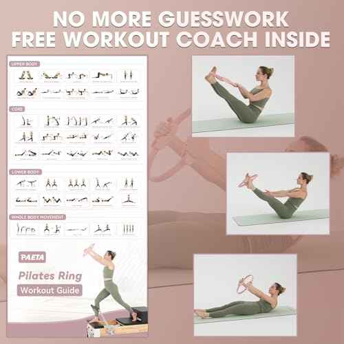PAETA Pilates Ring Set ? 14¡± Magic Circle (38 lbs Resistance), 9.8¡± Pilates Ball, 5 Resistance Bands, and Exercise Guide Included for Home Workouts