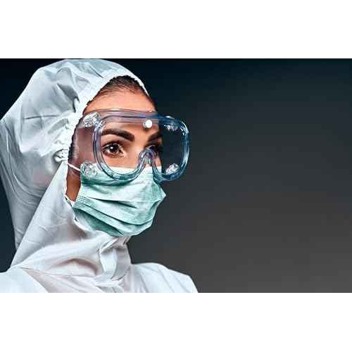 keebomed Chemical Splash Impact Safety Goggle ? Adjustable Soft PVC Frame, Clear Polyvinyl Chloride Lens, Reusable Eye Protection for Lab, Construction, Painting ? 1?Pack, 1?Year Warranty