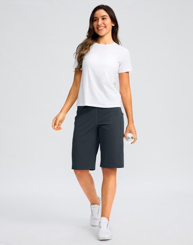 12" Bermuda Shorts for Women with Pockets – Knee Length