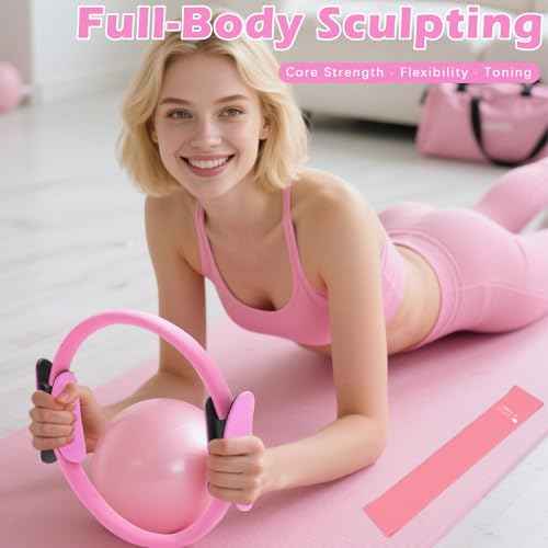 Pilates Kit for Home Workouts ? Pilates Equipment Set with Ring, Ball, Resistance Bands, Pilates Accessories, Pilates Essentials Kit for Women, Yoga & Workout Sets, Pilates Sets for Home Exercise