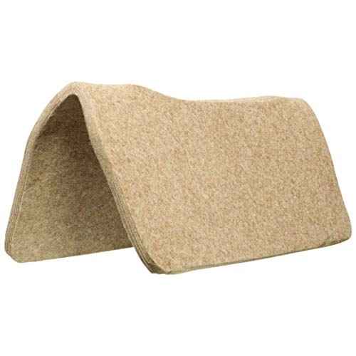 Weaver Equine 30" x 30" Contoured Wool Blend Felt Horse Saddle Pad Liner, Shock Absorbing Western Saddle Pad Protection, Durable Equine Supplies, Tan