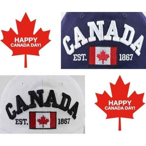 2 PCS Canada Hats for Men Women, Adjustable Embroidered Cotton Maple Leaf Flag Golf Baseball Cap, Funny Canadian Souvenirs