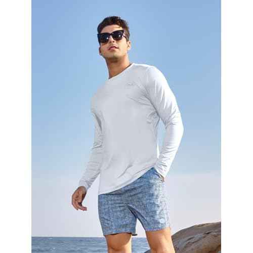 NORTHYARD Men's Sun Protection Shirts Long Sleeve Swim Beach Rash Guard SPF UV UPF 50+ Fishing T-Shirt Quick Dry Lightweight