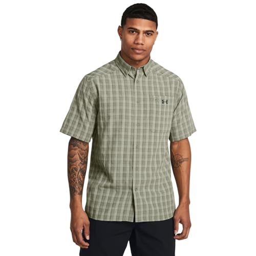 Under Armour Men's Drift Tide 2.0 Plaid Short-Sleeve T-Shirt X-Large Marine Green