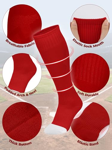 Youth Baseball Socks and Belt Set - Small Red for Boys & Girls