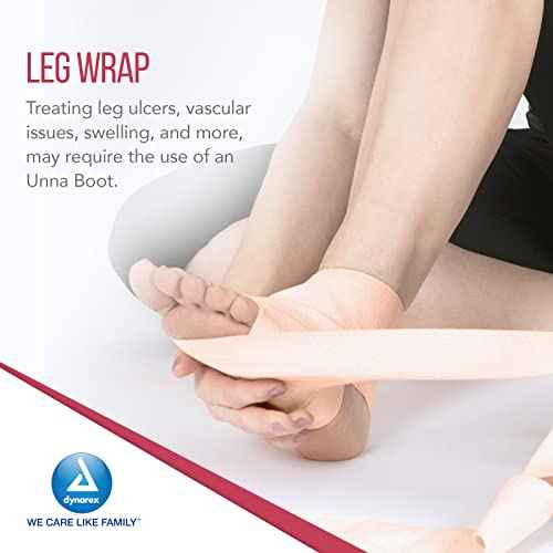 Dynarex 3455 Unna Boot Bandage, Individually Packaged, Provides Customized Compression, With Calamine, Soft Cast, 3" x 10 Yard, Pack of 12