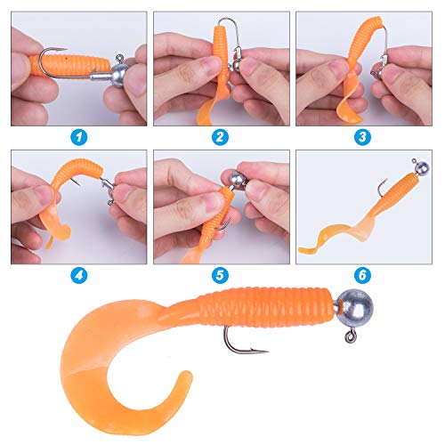 Goture Round Jig Head Fishing Hooks 1/4 oz Pack with Tackle Box
