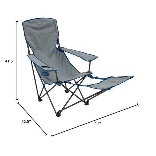 ALPS Mountaineering Escape Lounge Camping Chairs for Adults with Footrest and Adjustable Armrests, Sturdy Steel Frame, Compact Foldable Design, and Carry Bag