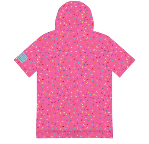UNIFACO Boys Short Sleeve Hooded Graphic T-Shirt 7-8 Years Pink Ice Cream