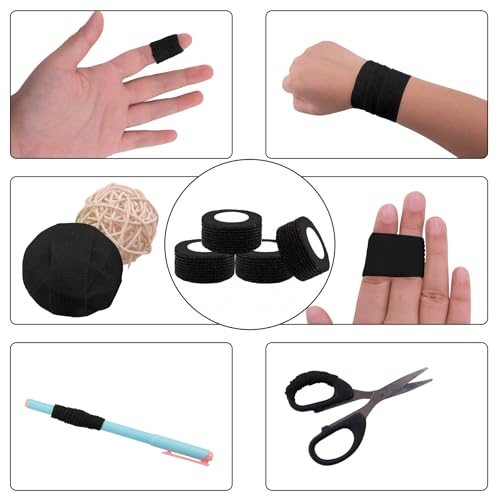 Self Adhesive Bandage Wrap 1 Inch x 5 Yards Black - 168 Rolls for First Aid & Support (Variation: Black / 1 Inch)