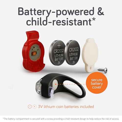 Baby Uma LED Stroller Lights (4-Pack) - Universal with 3 Light Modes (Constant/Pulse/Strobe), Buggy & Bike Lights Front and Back (2 White Headlights & 2 Red Taillights), Clip-On Bike Light