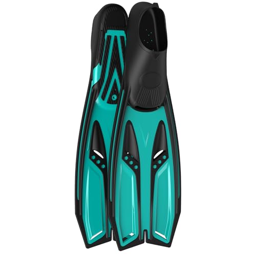 Greatever Full Foot Snorkel Fins for Adults Medium Green Diving Flippers