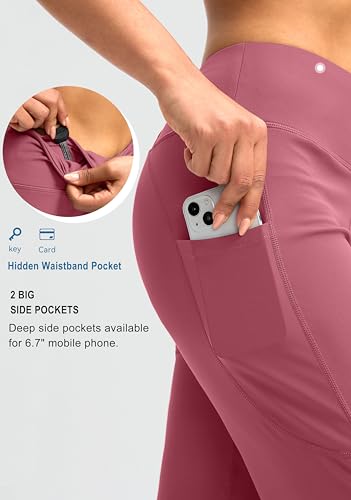 High Waist Capri Yoga Pants for Women with Pockets Tummy Control Crop Leggings - Briar Rose, XX-Large