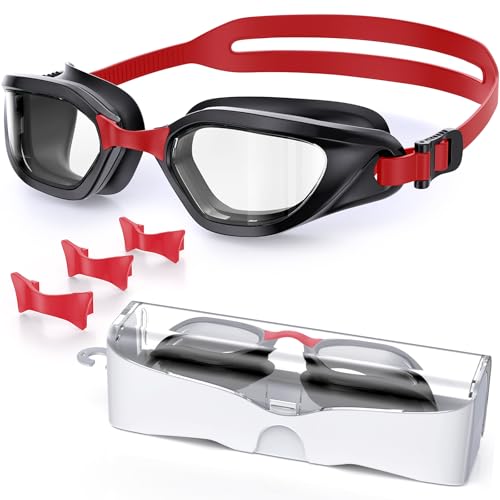 Swim Goggles, Unisex Adult Swimming Goggles Anti Fog Anti UV No Leakage Wide View for Men Women Youth