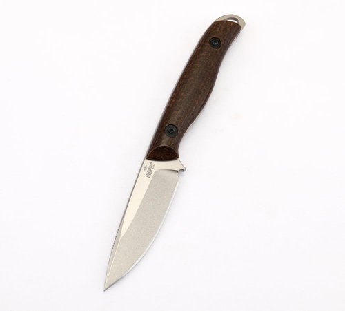 BUIPOS BD Small Straight, DC53 Steel Camping Knife with Kydex Sheath, G10 and Linen Handle, TAC, Gift (White blade with linen handle)