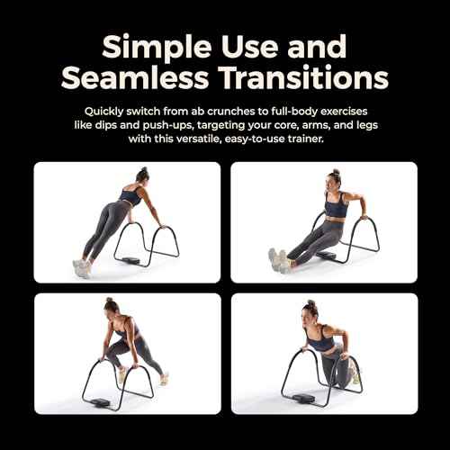 Sunny Health & Fitness Waist Trainer Ab Roller with Elbow Support, Training Wheels, Foldable for Home Gym, Abdominal Exercises, Core Strength, Glute Trainer, Crunch Workouts with Optional Dip Station