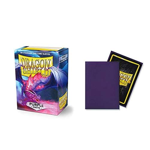 10 Packs Dragon Shield Matte Purple Standard Size 100 ct Card Sleeves Display Case