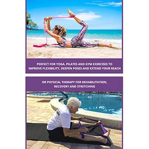 Clever Yoga - 8 ft Yoga Strap for Exercise & Physical Therapy, Leg Stretching Strap Yoga Accessories & Stretching Equipment, Leg Stretcher for Women & Men, Home Workout Essentials - Purple