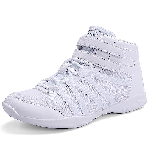 Girls High Top White Cheerleading Shoes Lightweight Sneakers - 12 Little Kid / White
