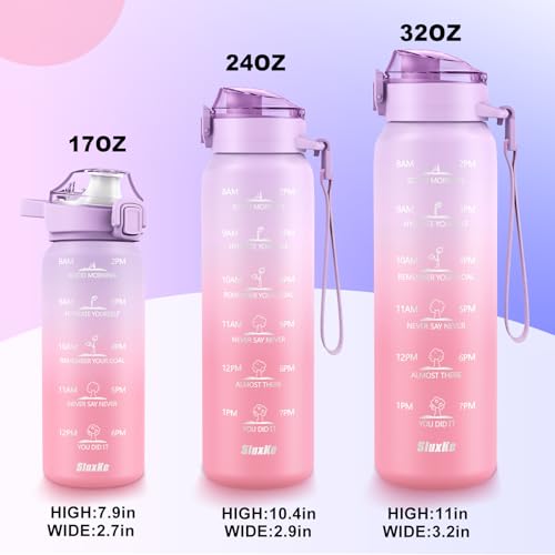 Purple Pink 32oz Double Wall Insulated Water Bottle with Handle - BPA Free, Leakproof, Travel-Friendly