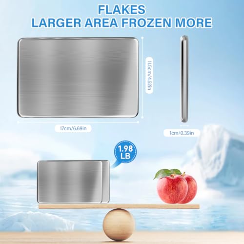 Stainless Steel Ice Packs for Lunch Boxes - Reusable Cooler Gel Packs for Food & Drinks