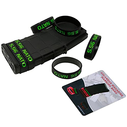 Aolamegs 5.56 Magazine Marking Bands - Black-Green 6 Pack