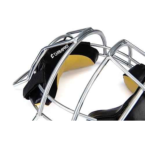 CHAMPRO 18oz. Lightweight Baseball/Softball Adult Umpire Face Mask with Bio-FreshTreatment, Silver