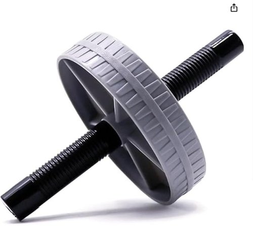 Roller Wheel Workout for Abdominal Core Strength Training Home Gym Fitness Exercise Wheel for Men Women (Grey, 23.8cm)