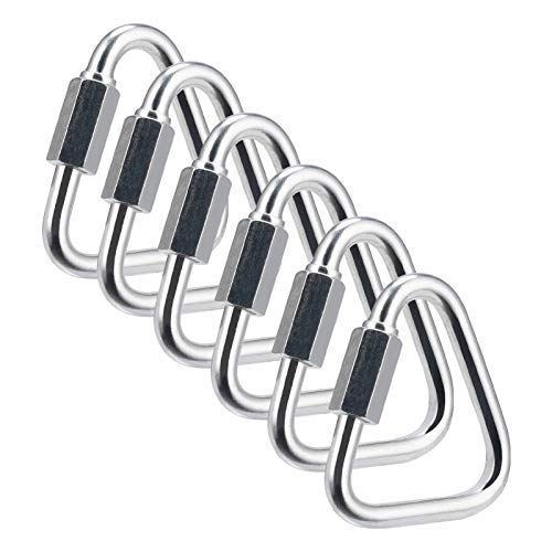 6 Pack Heavy Duty Zinc-Galvanized Steel Carabiners for Camping Hiking and Climbing