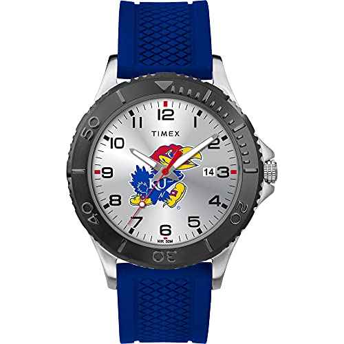 Timex Tribute Men's Collegiate Gamer 42mm Watch ? Kansas Jayhawks with Royal Blue Silicone Strap